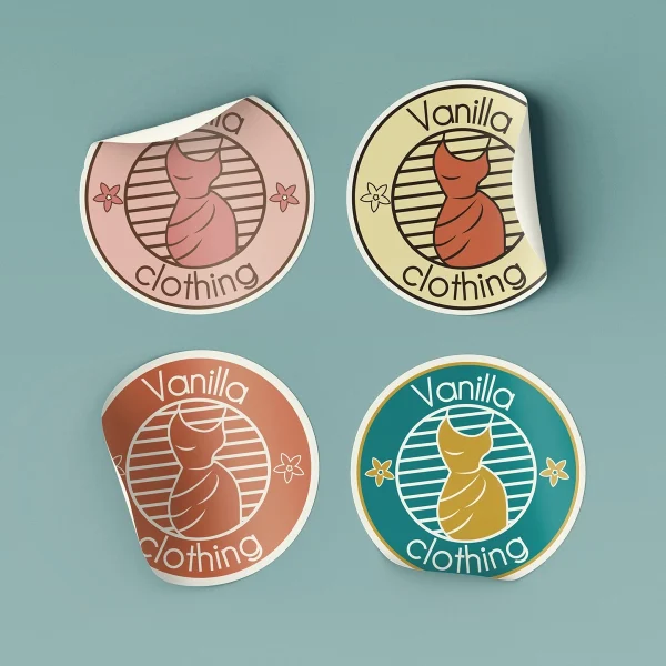 Vanilla clothing Mockup Stickers